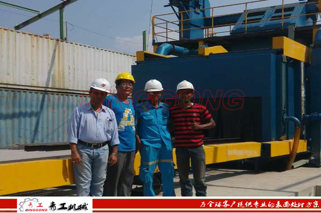 印尼钢结构抛丸机装置现场